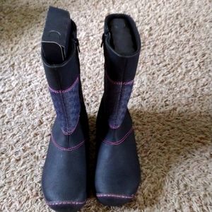 Kids Black and Pink Boots